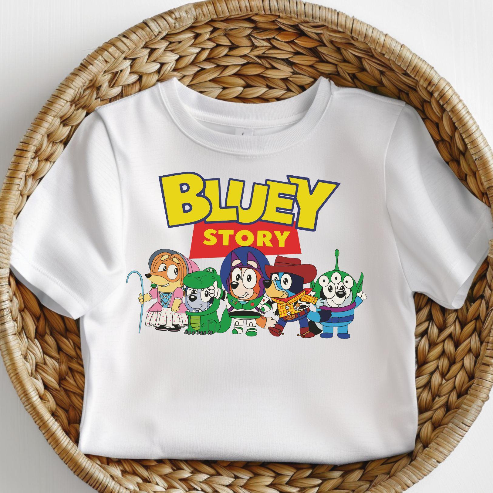 Bluey Inspired Story Tee T-Shirt for Kids, Unisex Top toddler  graphic baby tees