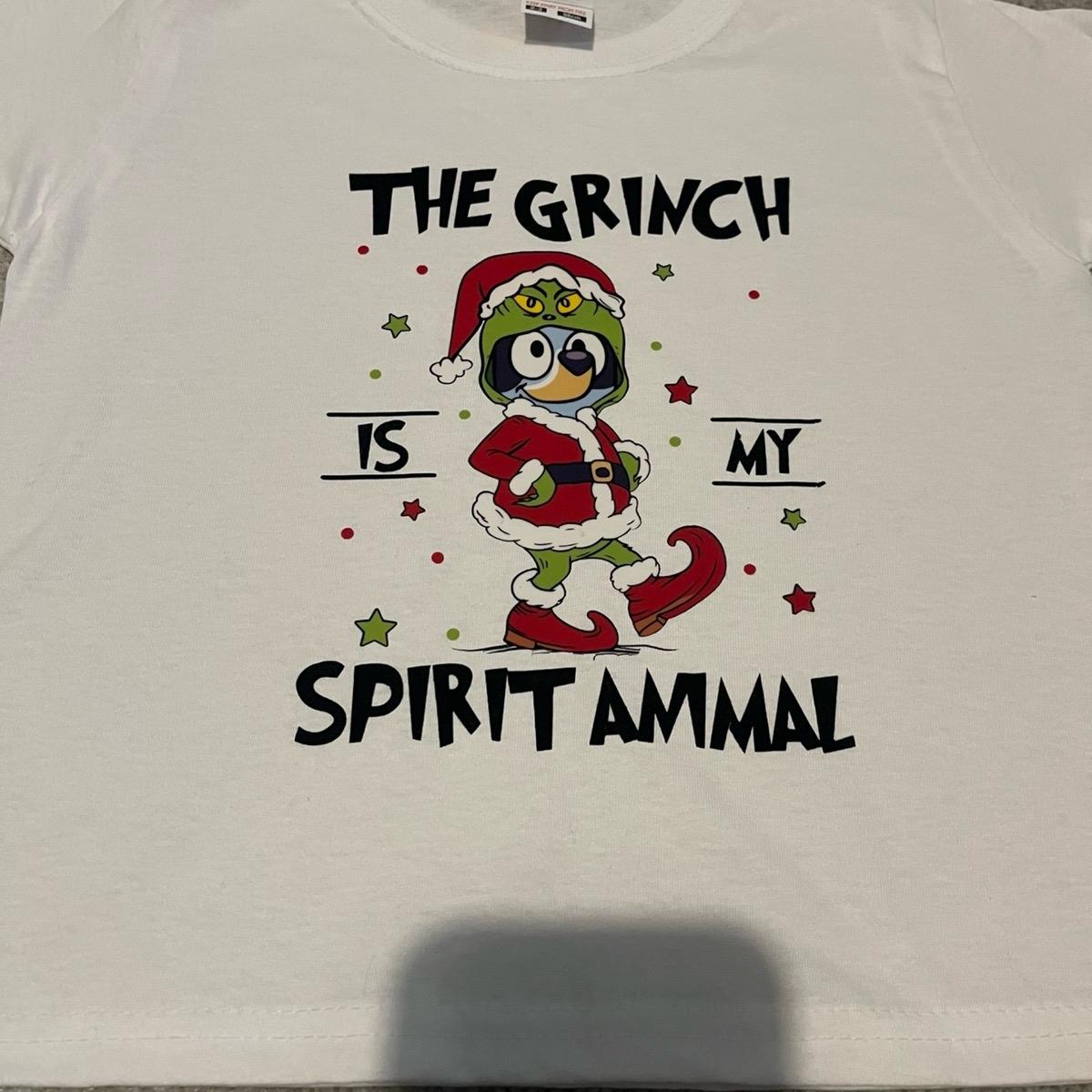 The grinch is my spirit animal bluey Tshirt kids unisex