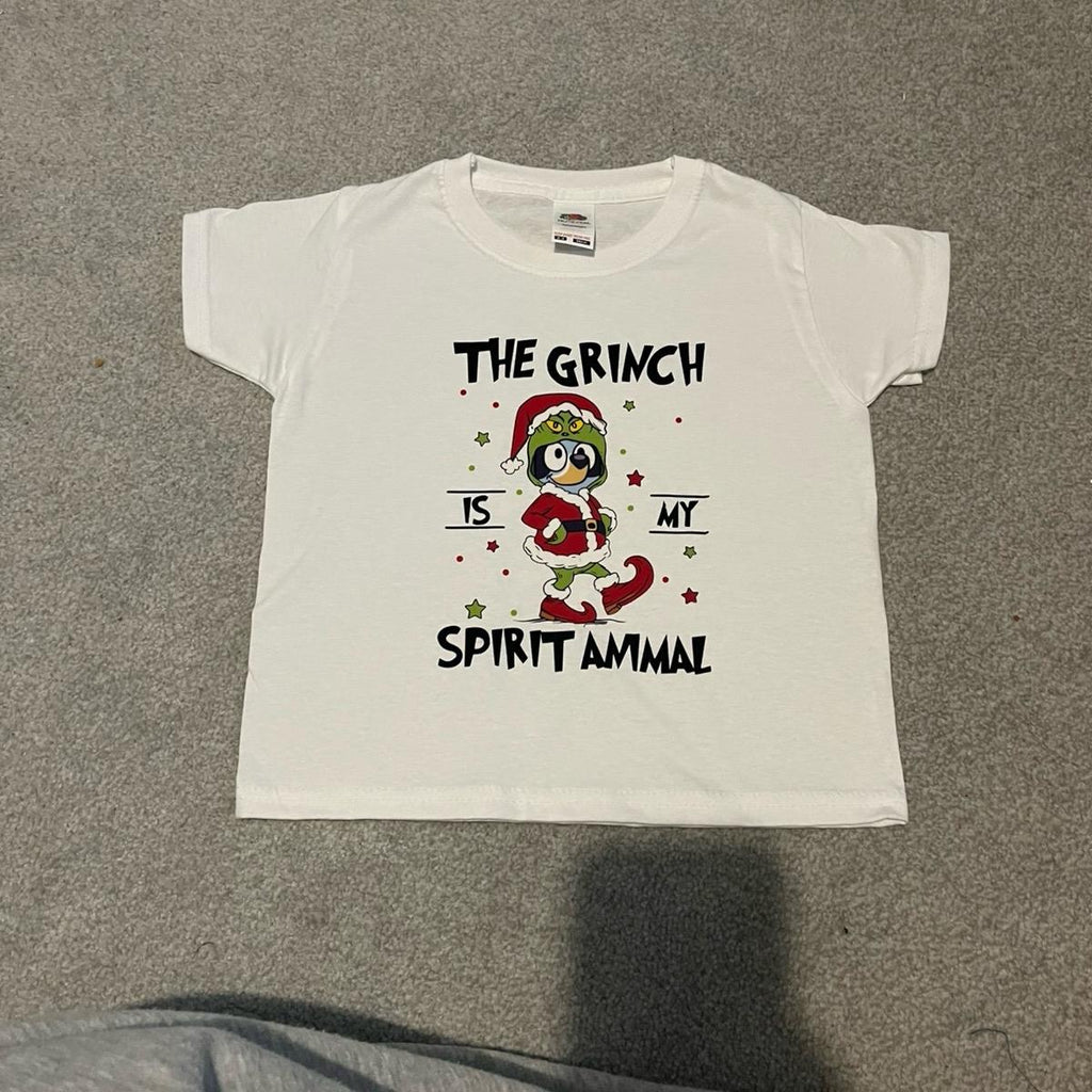The grinch is my spirit animal bluey Tshirt kids unisex
