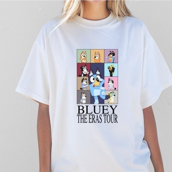 Bluey the eras tour bluey adults unisex tshirt gift Top Comfort funny Clothing Everyday graphic tee women's shirts