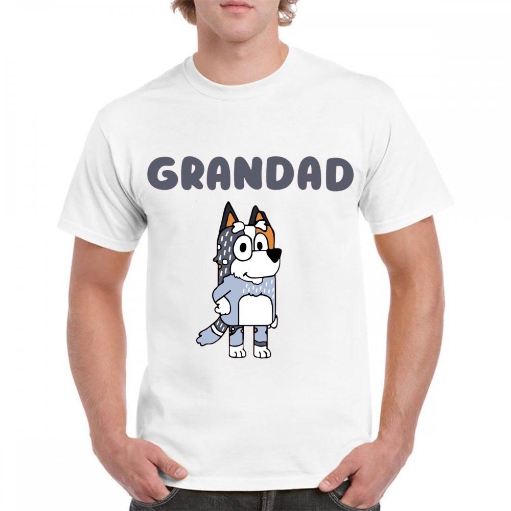 Grandad bluey tshirt men’s top gift matching family sets Cotton Menswear Shortsleeve Round Neck Clothing Soft Crewneck printed shirt business printed  t-shirt graphic  shirt design
