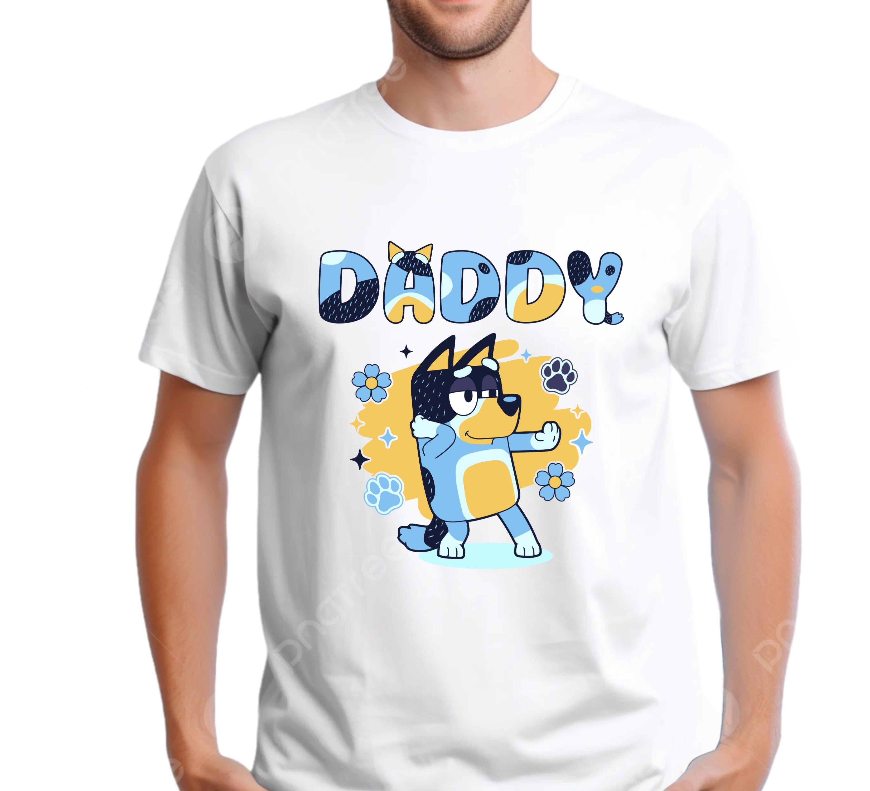 Daddy bluey inspired dog T-Shirt Menswear Top Casual Cotton dad gift printed tshirt business printed  t-shirt graphic  shirt design