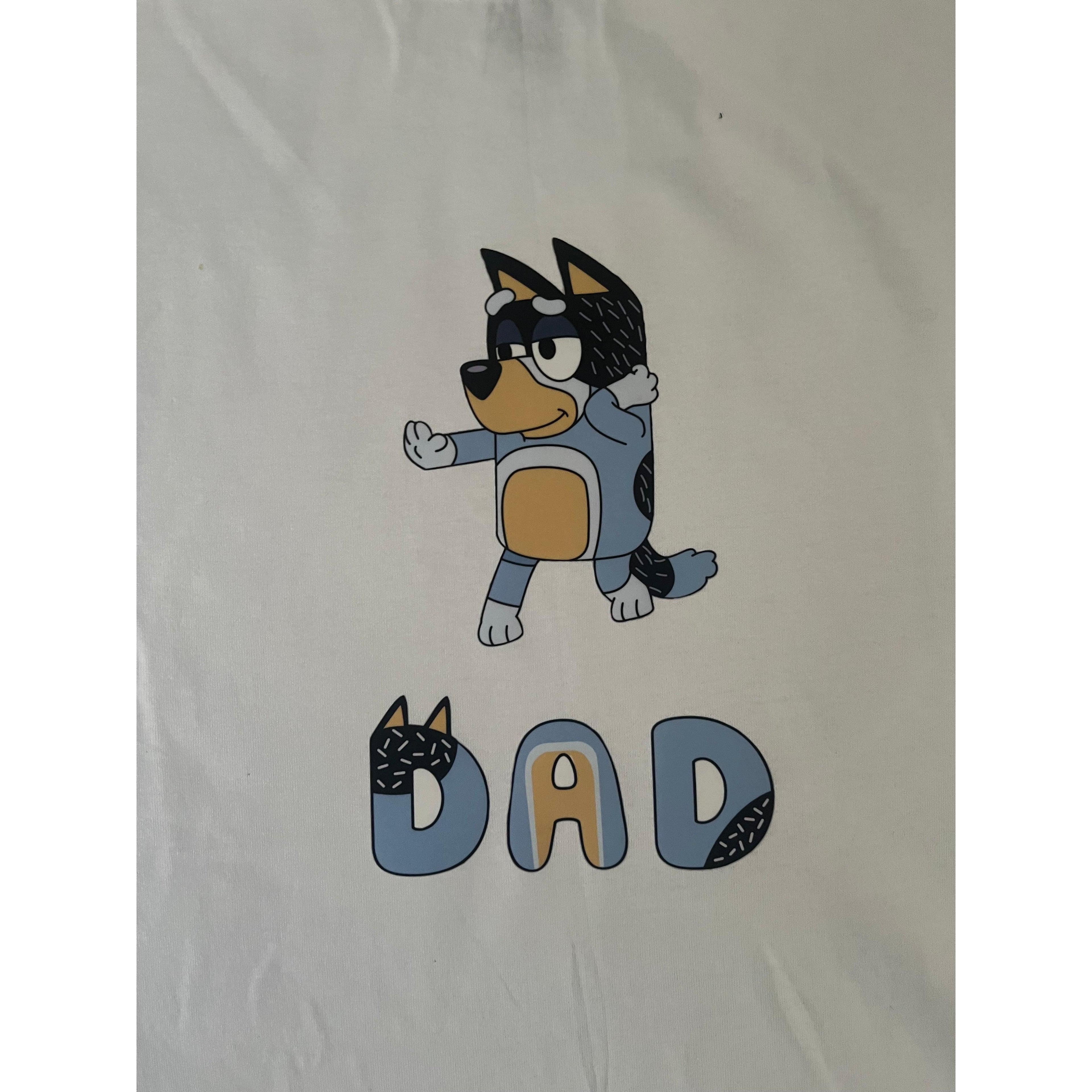 Dad bluey inspired dog T-Shirt Menswear Top Casual Cotton gift printed tshirt business printed  t-shirt graphic  shirt design