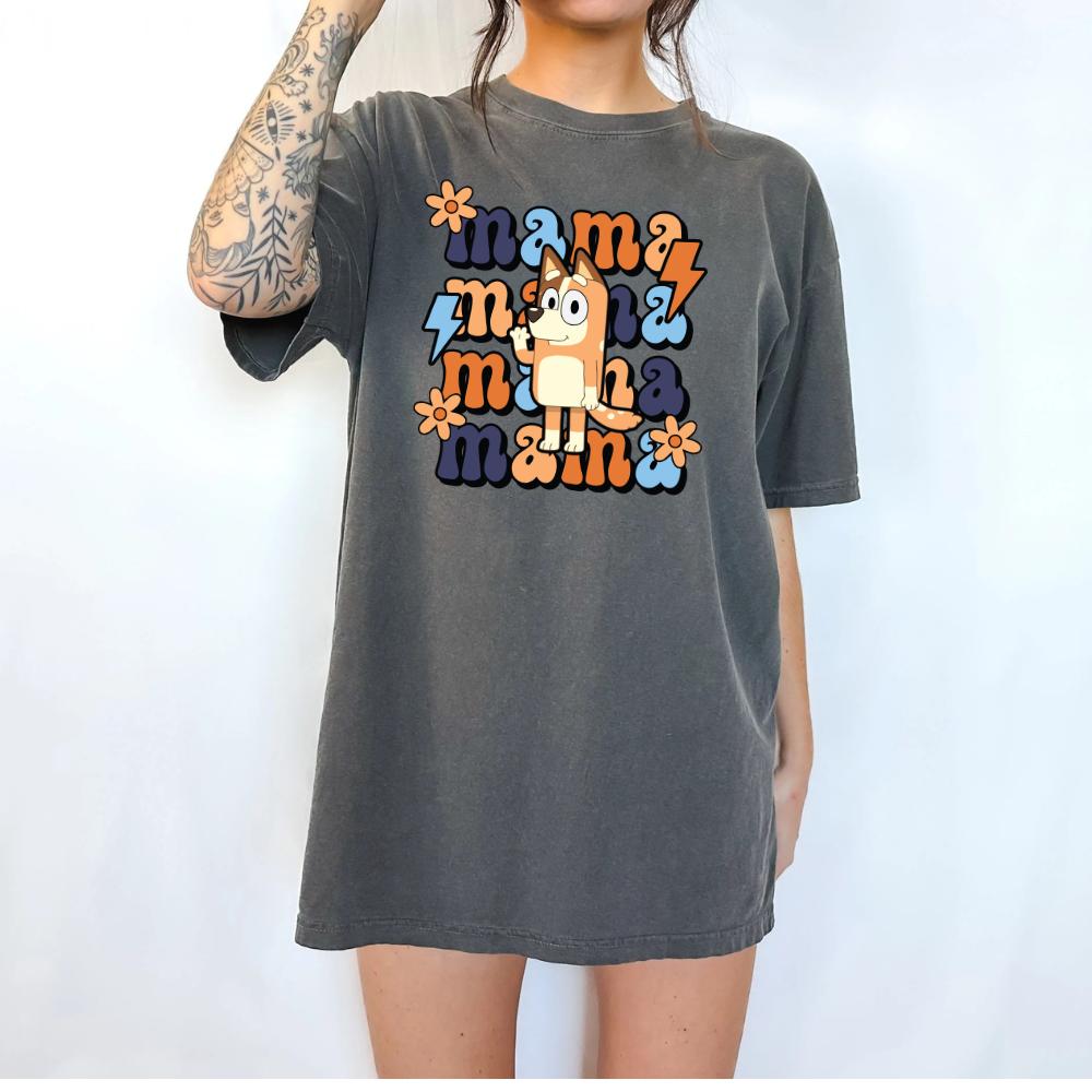 mama bluey  mum mom bluey Womenswear Tshirt graphic  tee  women's shirts teeshirt  tops slogan mothers day gift