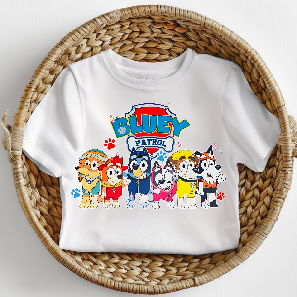 Bluey Patrol child tshirt kids unisex design gift tee toddler boy or girl