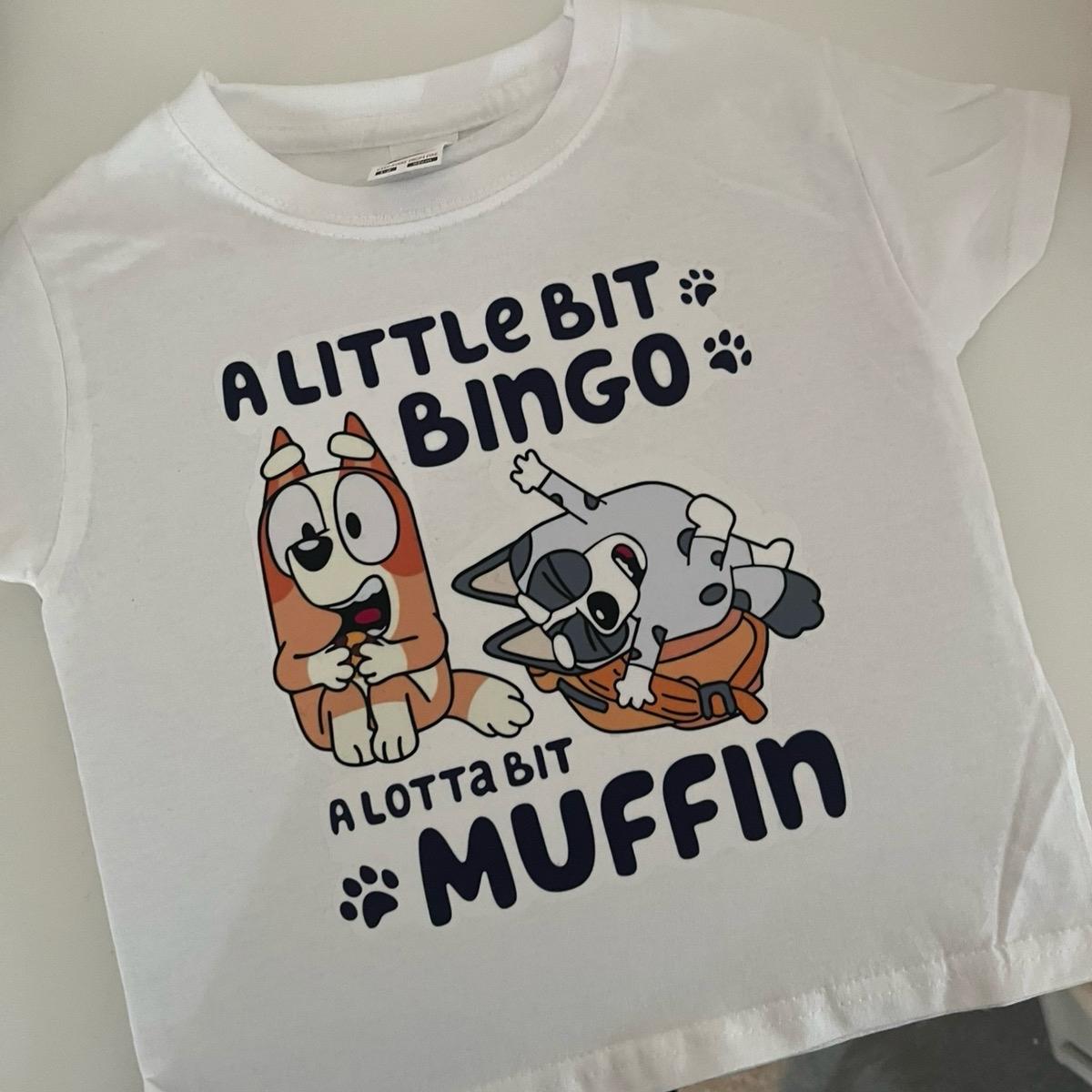 A little bit bingo a lotta muffin Bluey inspired tshirt kids unisex toddler boy clothing