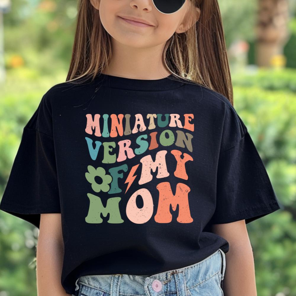 Minatare version of my mum slogan retro flower kids Tshirt cotton toddler girl boy  cute kids  tshirt