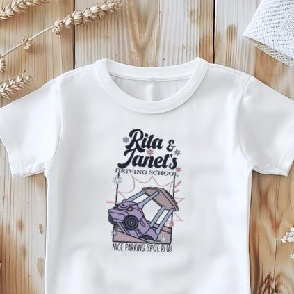 Rita and Janet’s Driving school Girly with flowers T-Shirt kids top Bluey gift nice parking spot Rita graphic  tee