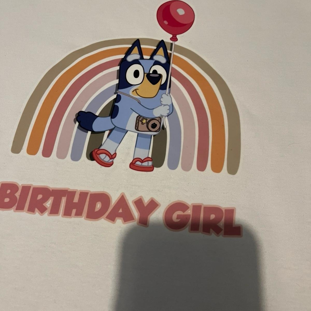 Bluey birthday girl rainbow tshirt girls tee toddler  outfits