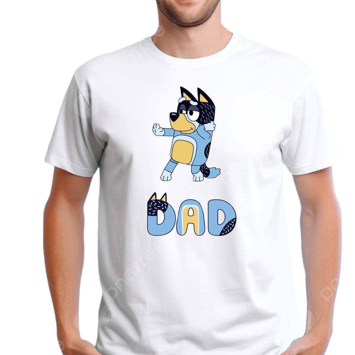 Dad bluey inspired dog T-Shirt Menswear Top Casual Cotton gift printed tshirt business printed  t-shirt graphic  shirt design