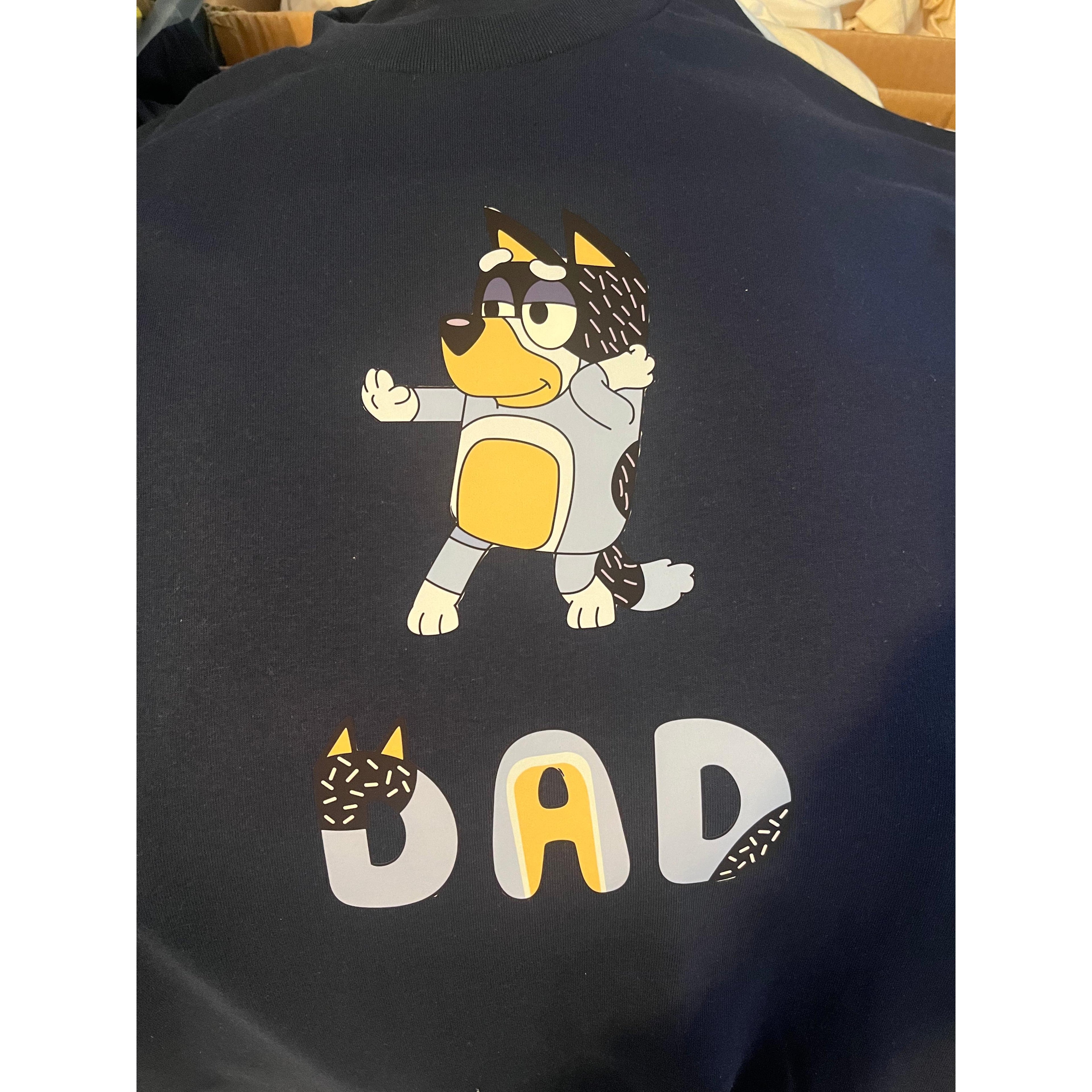Dad bluey inspired dog T-Shirt Menswear Top Casual Cotton gift printed tshirt business printed  t-shirt graphic  shirt design