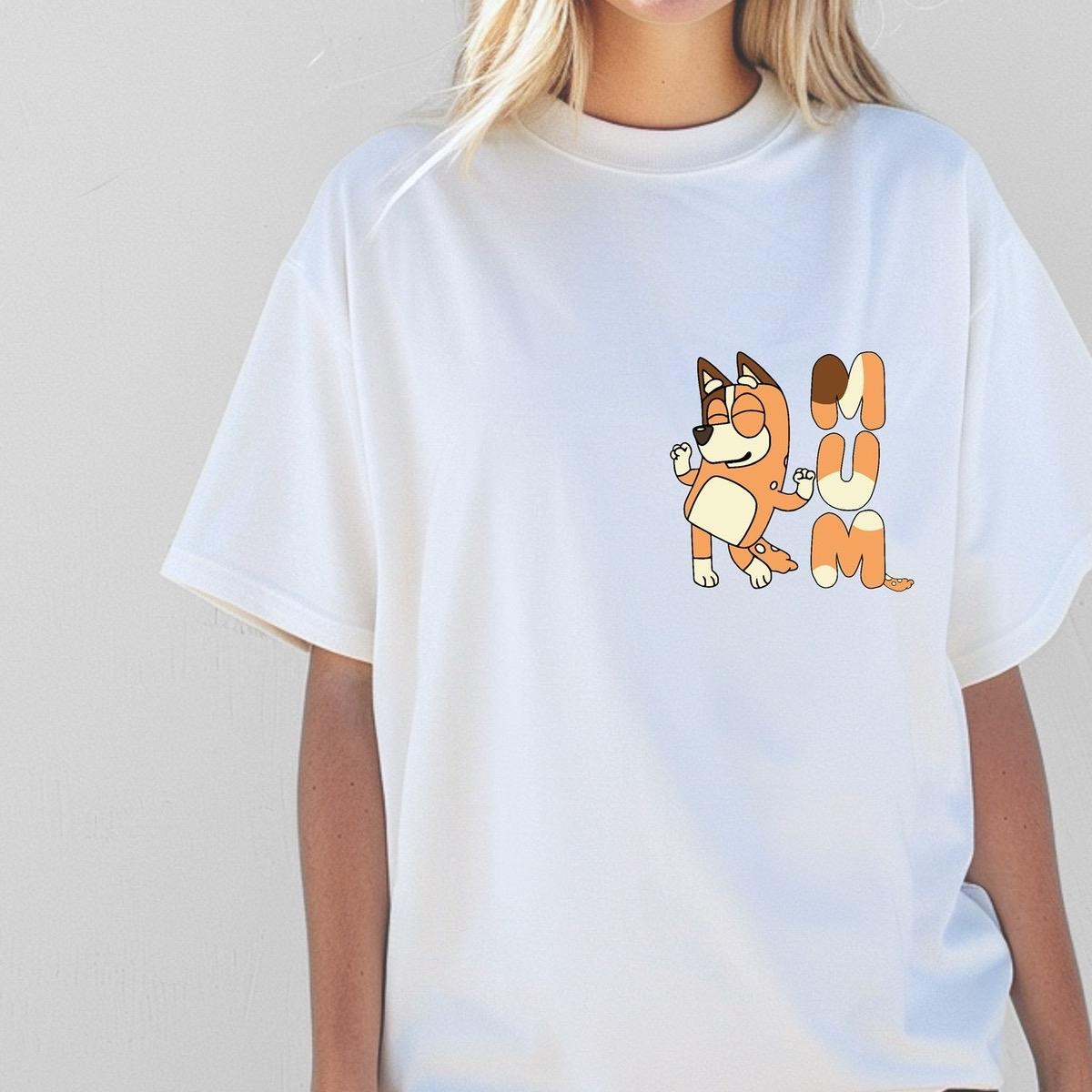 Mum logo size bluey Tshirt women’s gift cotton graphic tee nlury  top women's shirts