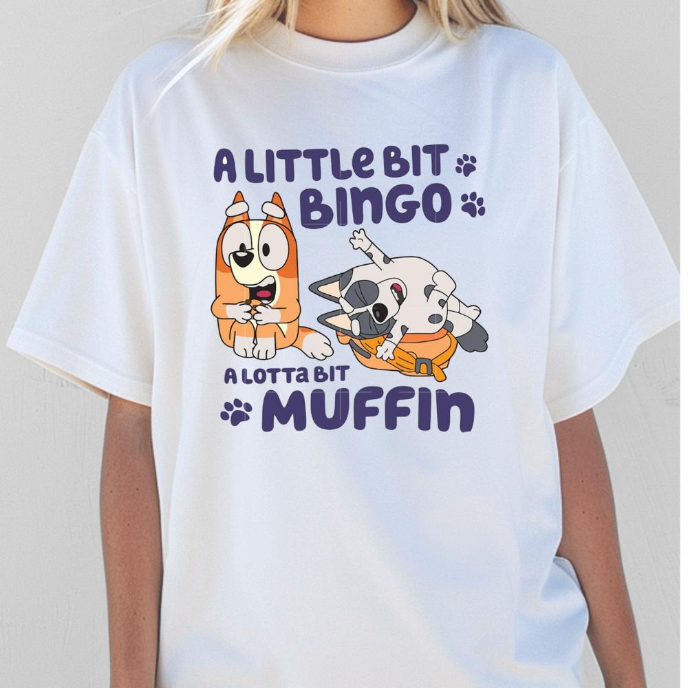 Unisex Graphic Tee - Buey inspired a little bit bingo a lotta bit muffin - Gildan Heavyweight Cotton - Top T-shirt funny humour slogan tees women's shirts clothes