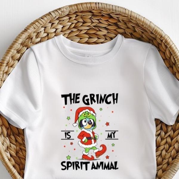 The grinch is my spirit animal bluey Tshirt kids unisex