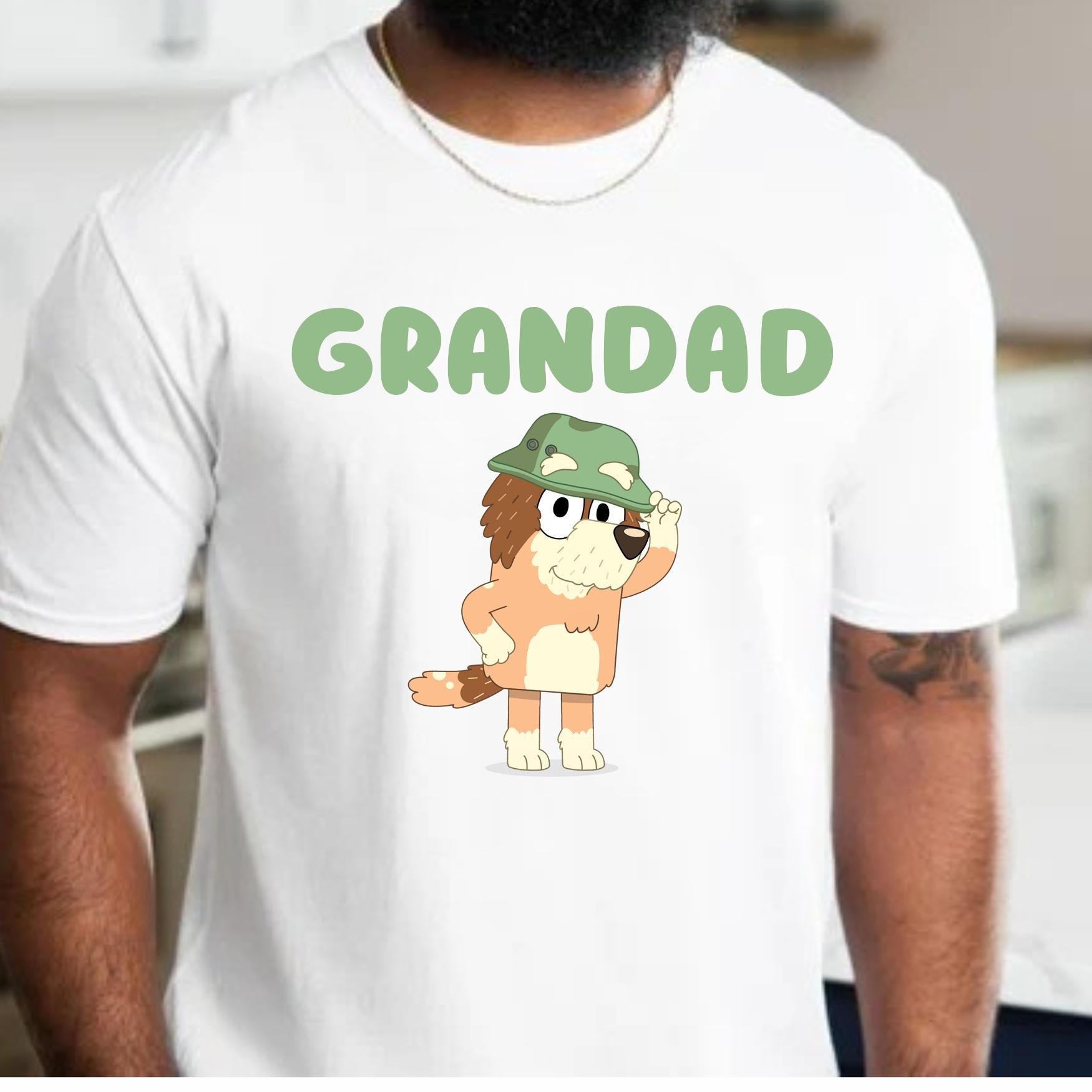 Grandad Mort bluey inspired dog T-Shirt Menswear Top Casual Cotton gift printed tshirt design printed  t-shirt graphic  shirt fathers day