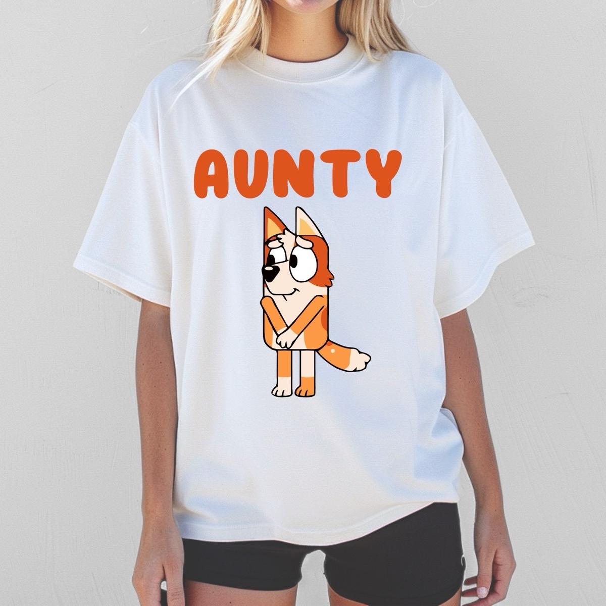 Aunty brandy Bluey inspired women’s tshirt gift cotton graphic tee nlury  top women's shirts