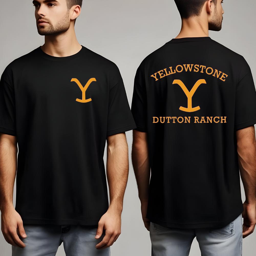 Yellowstone dutton ranch  T-Shirt Menswear Top Casual Cotton  gift printed tshirt business printed  t-shirt graphic  shirt design shirts  men