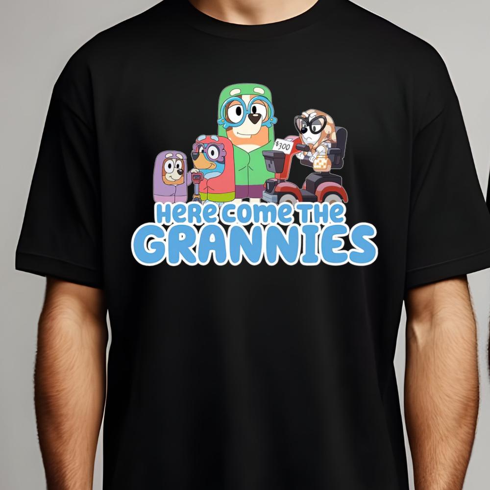 Grannies here come bluey inspired dog T-Shirt Menswear Top Casual Cotton gift printed tshirt design printed  t-shirt graphic  shirt fathers day