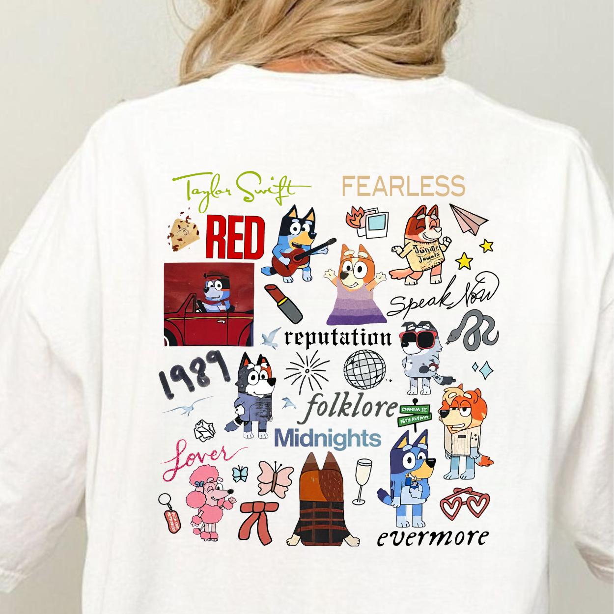 bluey x taylor tour bluey inspired Top Womenswear Tshirt graphic  tee  women's shirts teeshirt tops slogan  shirt