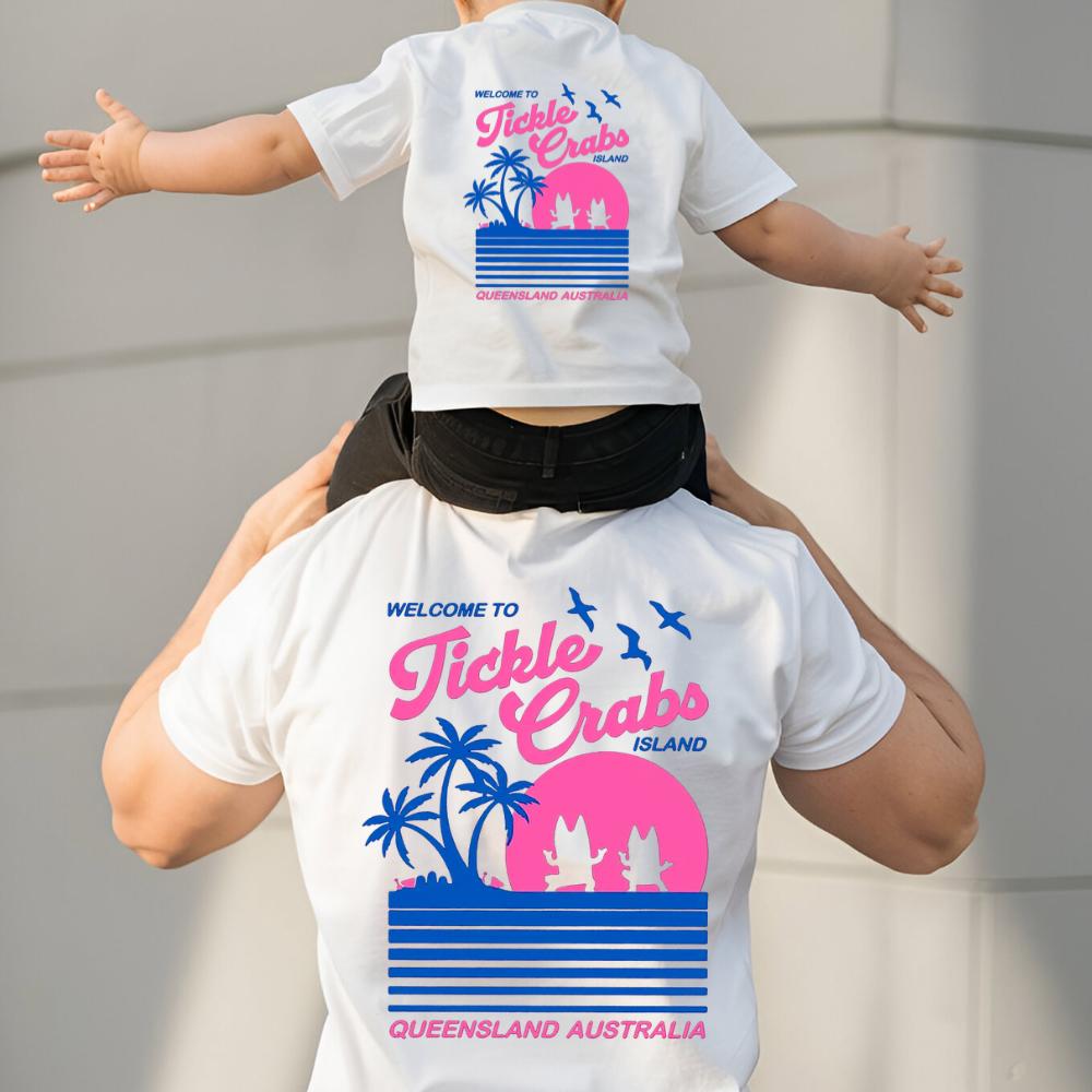 Tickle crabs bluey inspired dog T-Shirt Menswear Top Casual Cotton gift printed tshirt design printed  t-shirt graphic  shirt fathers day summer