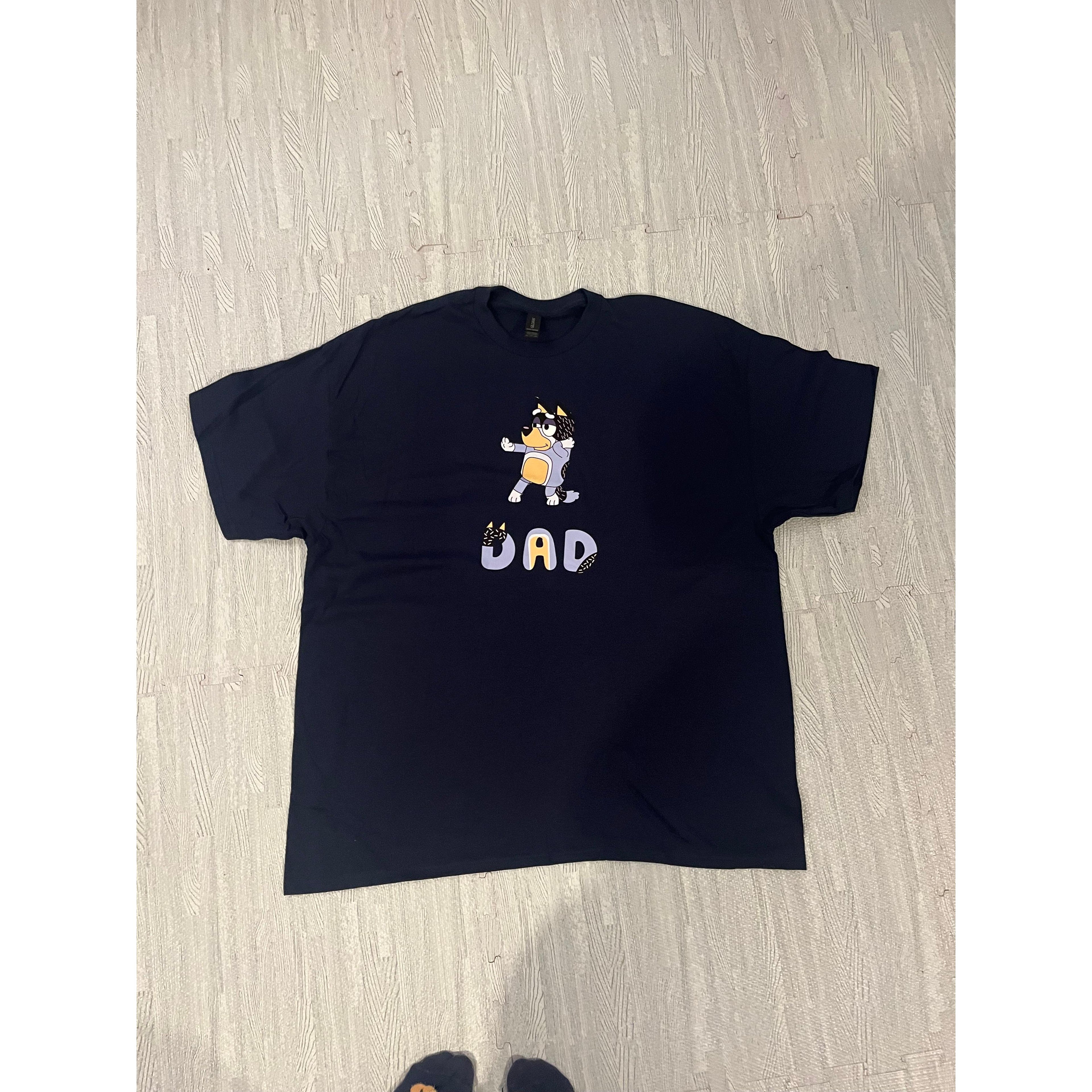 Dad bluey inspired dog T-Shirt Menswear Top Casual Cotton gift printed tshirt business printed  t-shirt graphic  shirt design