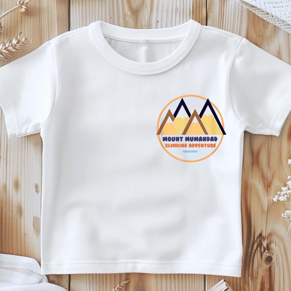 Mountmumandad bluey inspired tshirt unisex beige simple Fruit kids Top Shortsleeve Casual Crewneck toddler  boy clothing