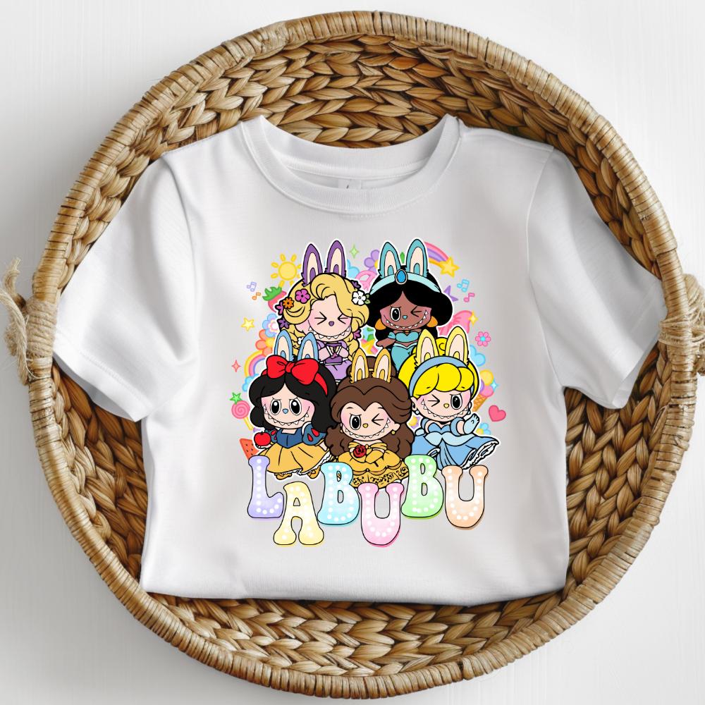 labubu princess tshirt colourful kids Tshirt cotton toddler girl cute