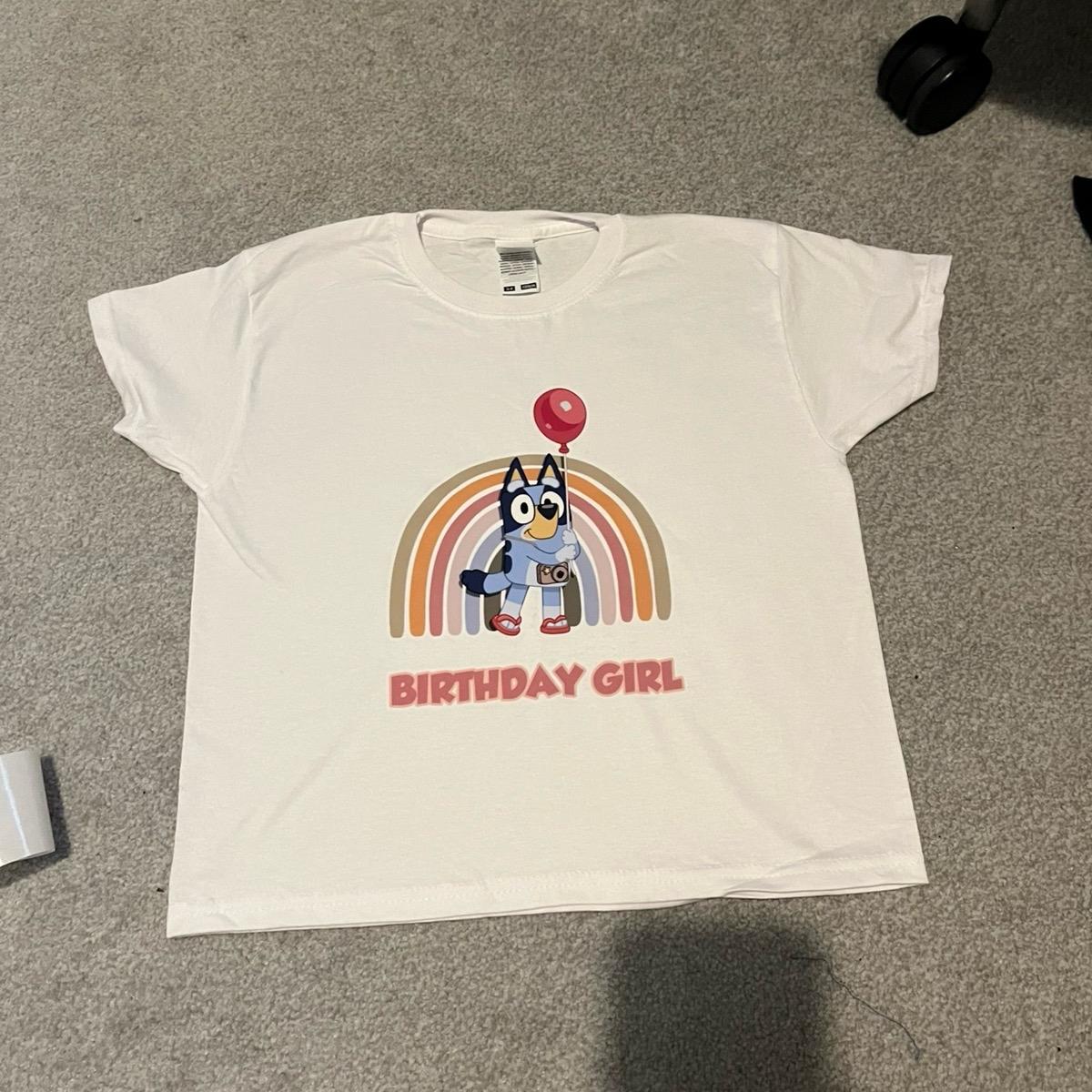 Bluey birthday girl rainbow tshirt girls tee toddler  outfits