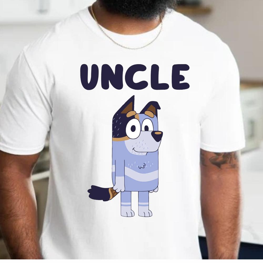 Bluey inspired uncle stripe top Menswear Cotton T-Shirt Man tshirt design printed  shirt printed  t-shirt graphic  shirt