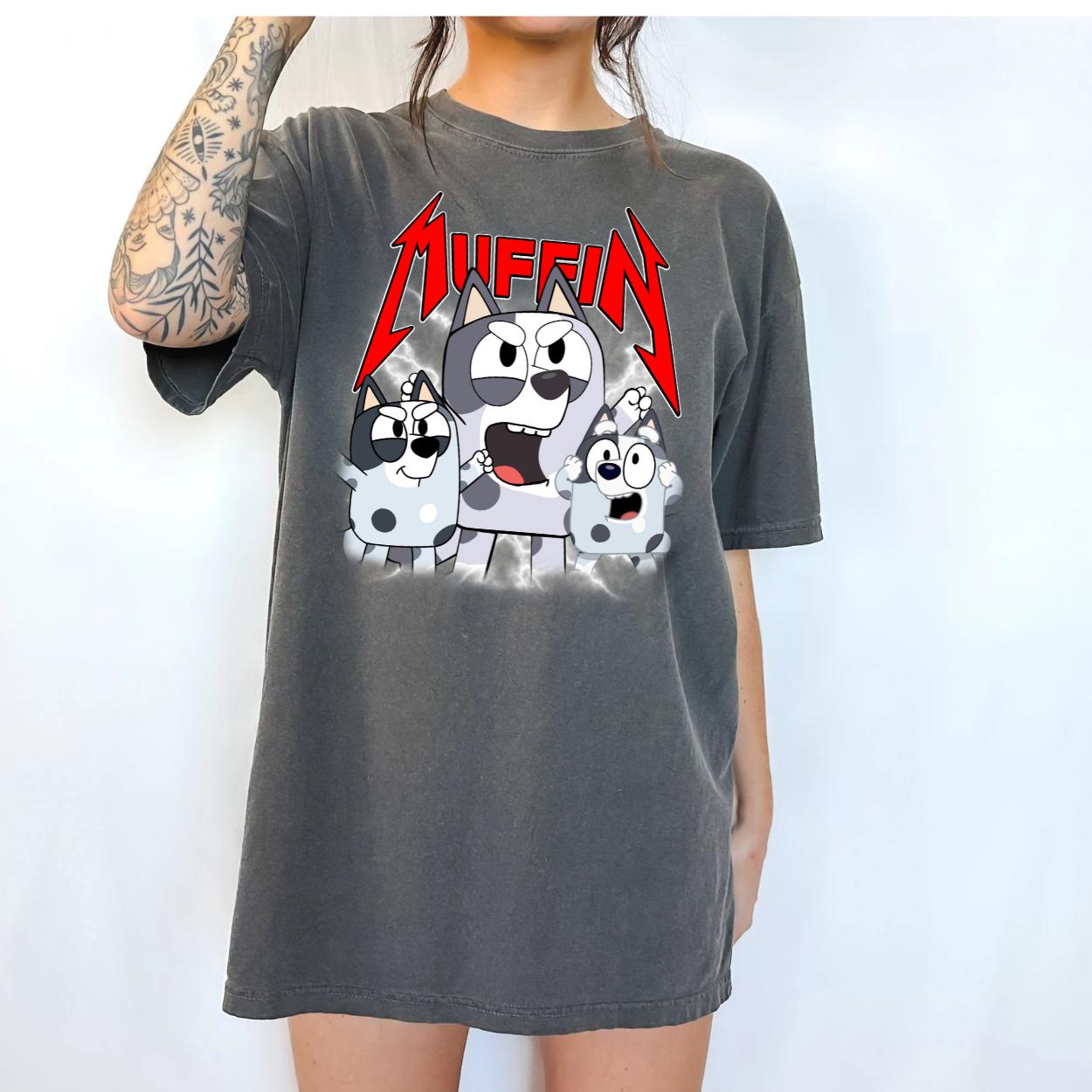muffin electric metal bluey Womenswear Tshirt graphic  tee  women's shirts teeshirt  tops slogan mothers day gift