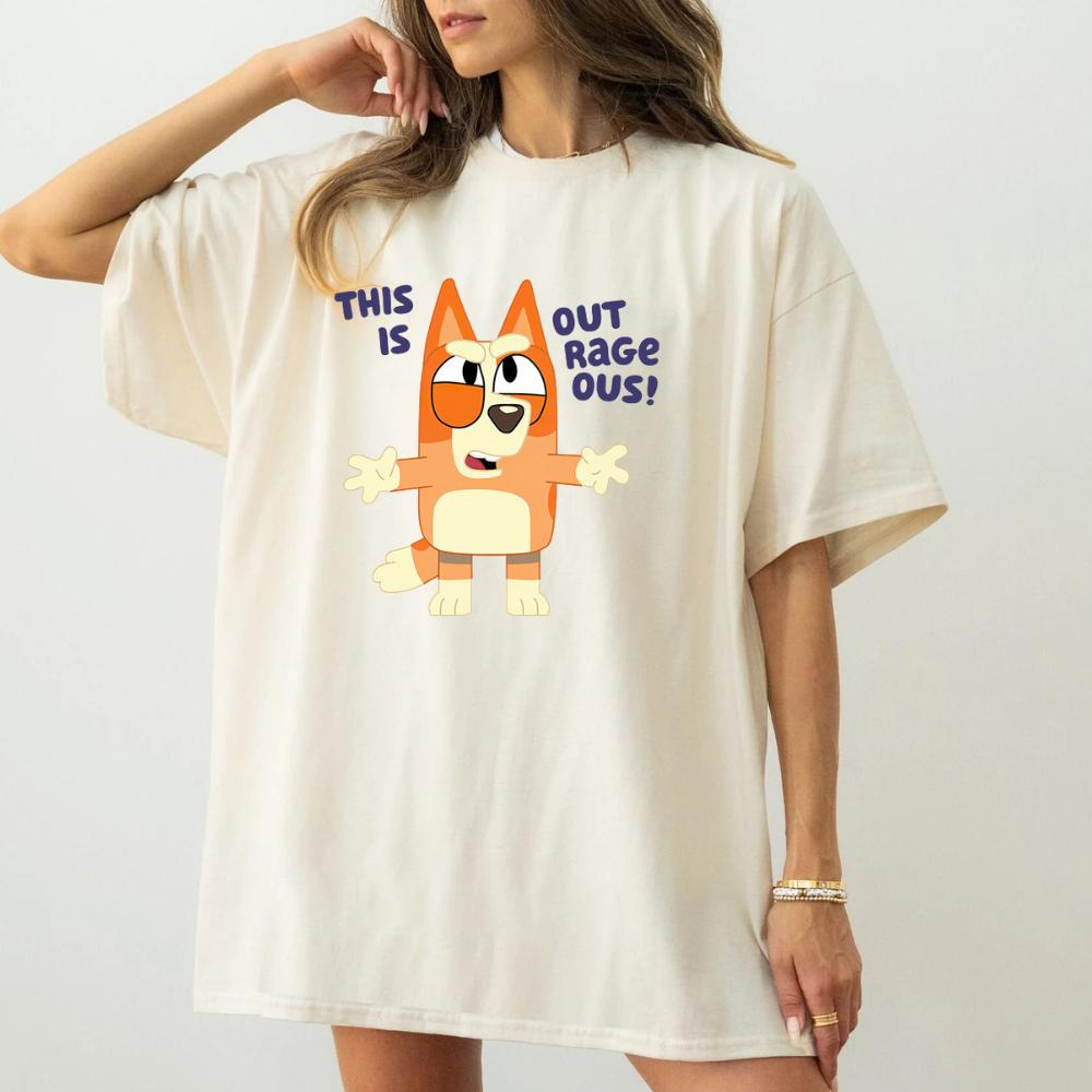 this is outrageous bingo quote  bluey Womenswear Tshirt graphic  tee  women's shirts teeshirt  tops slogan mothers day gift