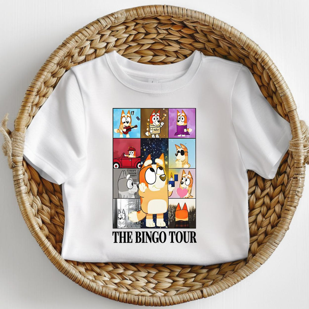 The bingo tour bluey child tshirt kids unisex design gift tee toddler boy or girl