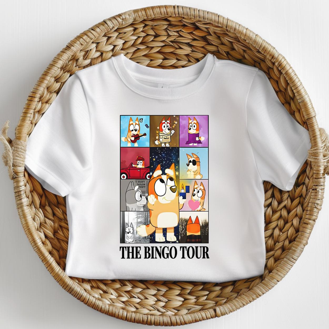 The bingo tour bluey child tshirt kids unisex design gift tee toddler boy or girl