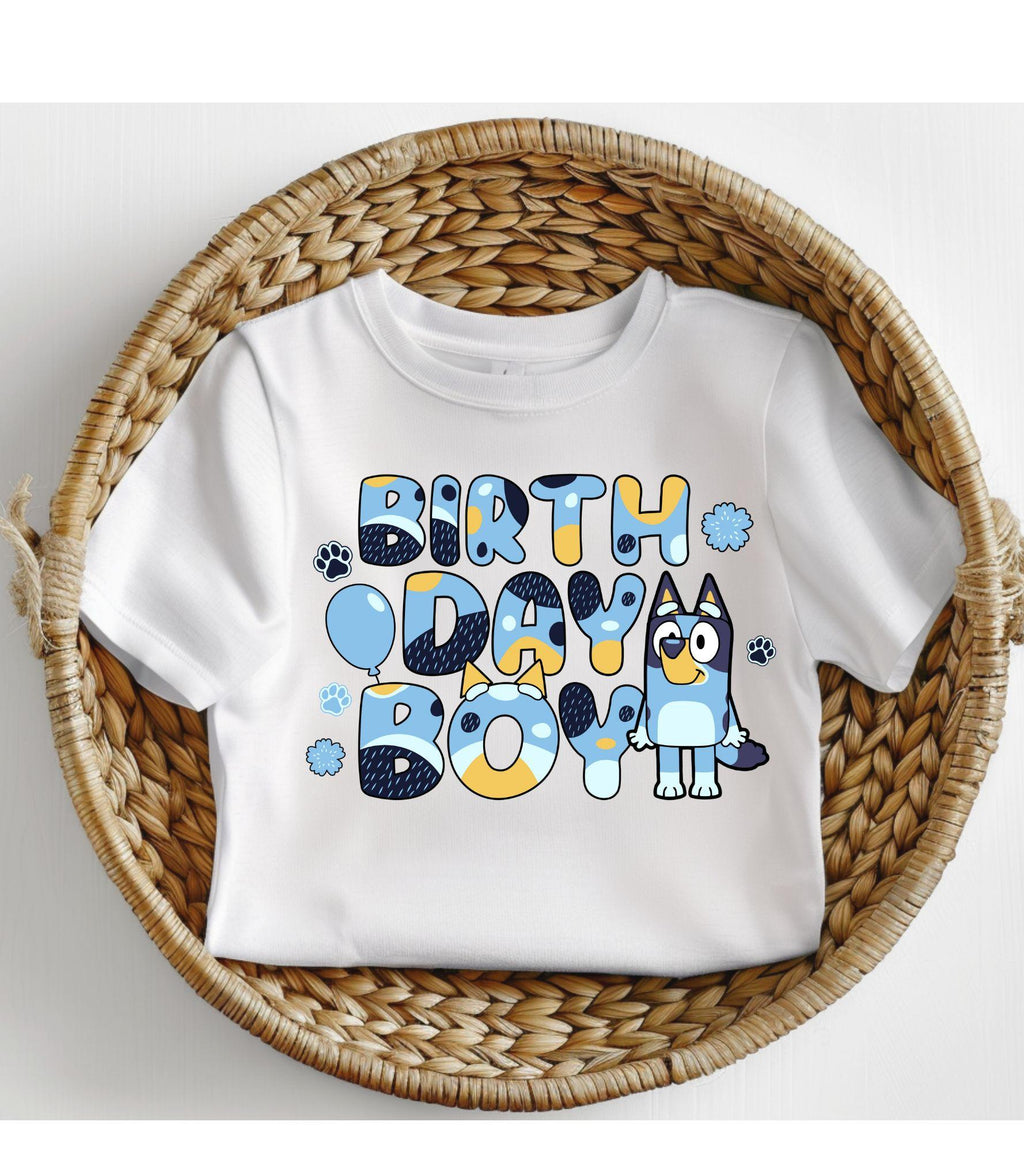 Bluey birthday boy celebration milestone kids Tshirt cotton toddler boy cute