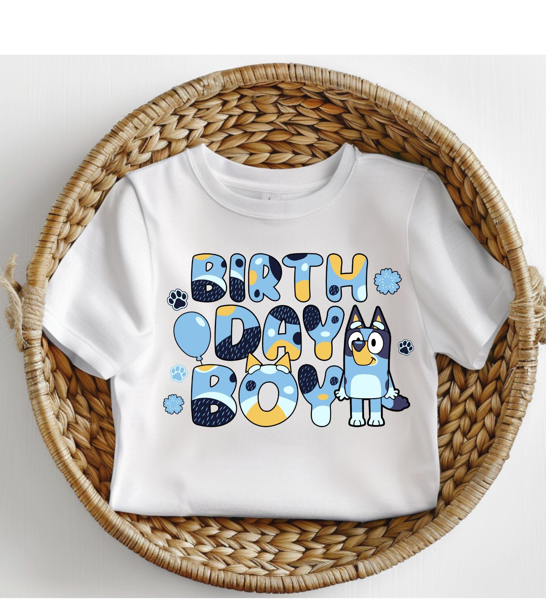 Bluey birthday boy celebration milestone kids Tshirt cotton toddler boy cute