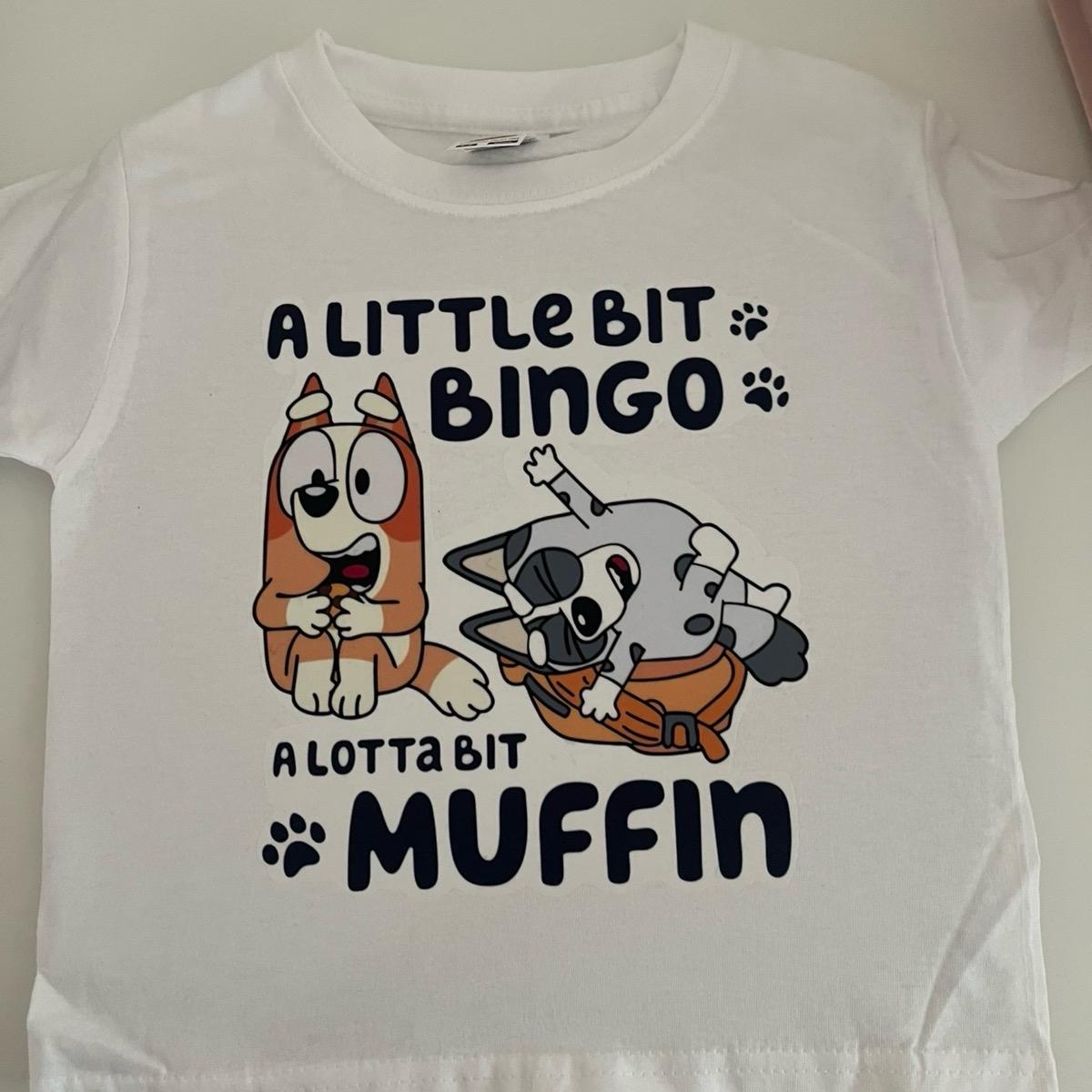 A little bit bingo a lotta muffin Bluey inspired tshirt kids unisex toddler boy clothing