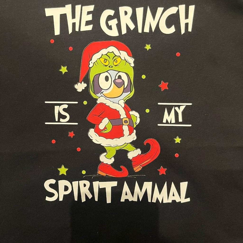 The grinch x bluey is my spirit animal kids unisex Tshirt Christmas gift