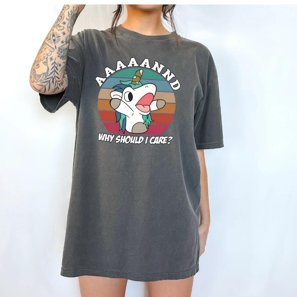 and why should i care unicorn bluey funny adult tshirt Womenswear graphic  tee