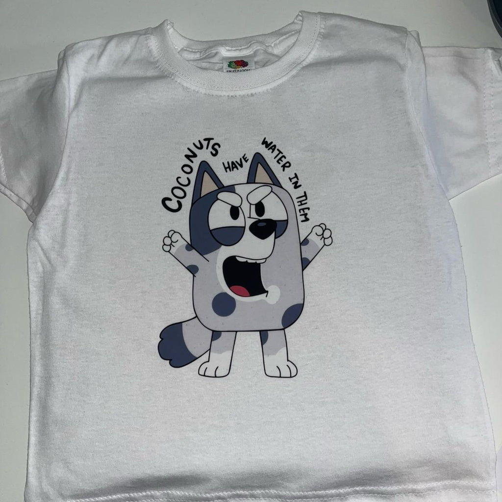 Coconuts have water in them muffin kids tshirt unisex bluey inspired toddler boy clothing