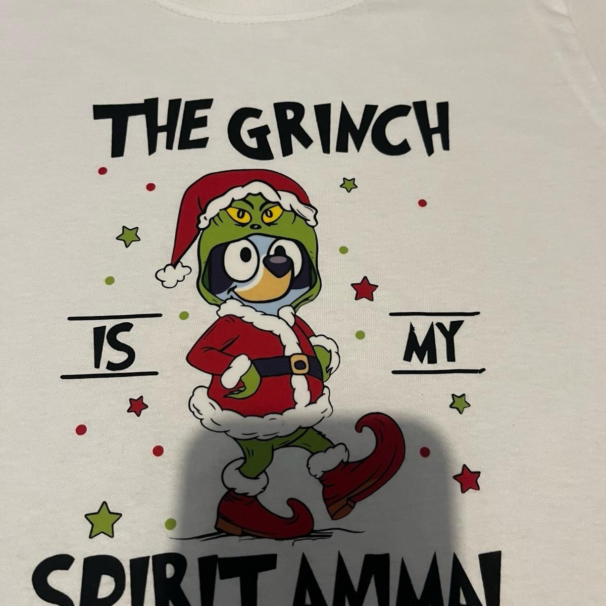 The grinch is my spirit animal bluey Tshirt kids unisex