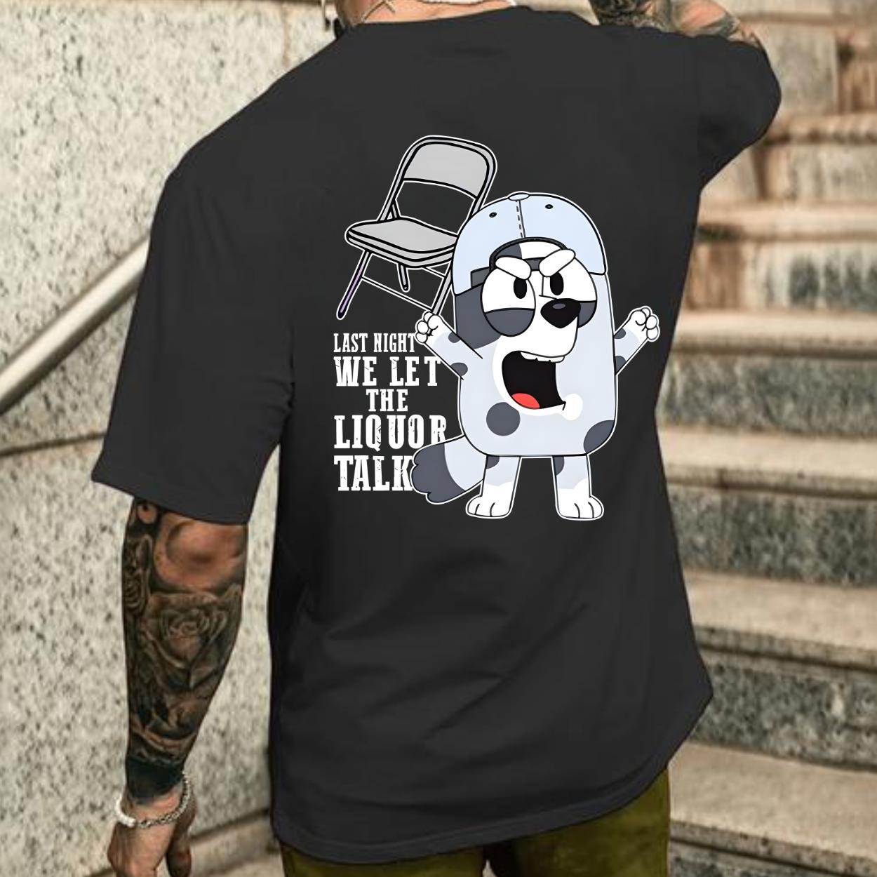 morgan x muffin chair last night funny bluey inspired dog T-Shirt Menswear Top Casual Cotton dad gift printed tshirt business printed  t-shirt graphic  shirt design