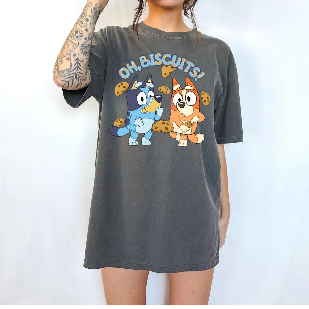 oh biscuits  bluey Womenswear Tshirt graphic  tee  women's shirts teeshirt  tops slogan mothers day gift