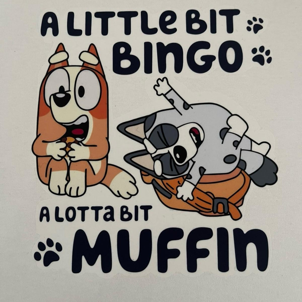 A little bit bingo a lotta muffin Bluey inspired tshirt kids unisex toddler boy clothing
