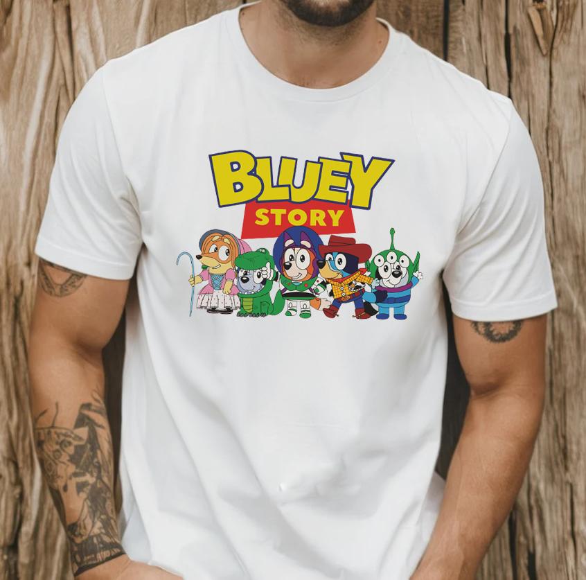 Bluey story Graphic Tee for Men - Gildan 5000 Heavyweight Cotton - Soft printed  tshirts