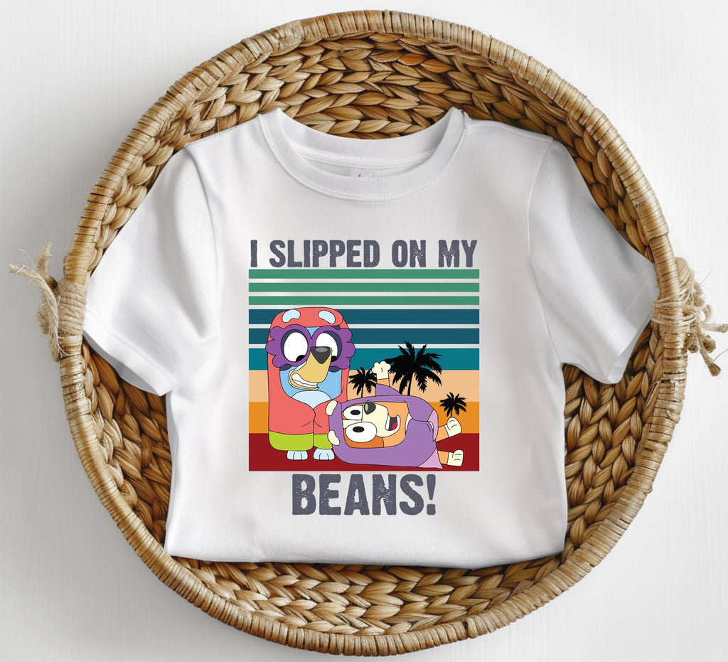 Bluey Slipped on my beans child tshirt kids unisex design gift tee toddler boy or girl
