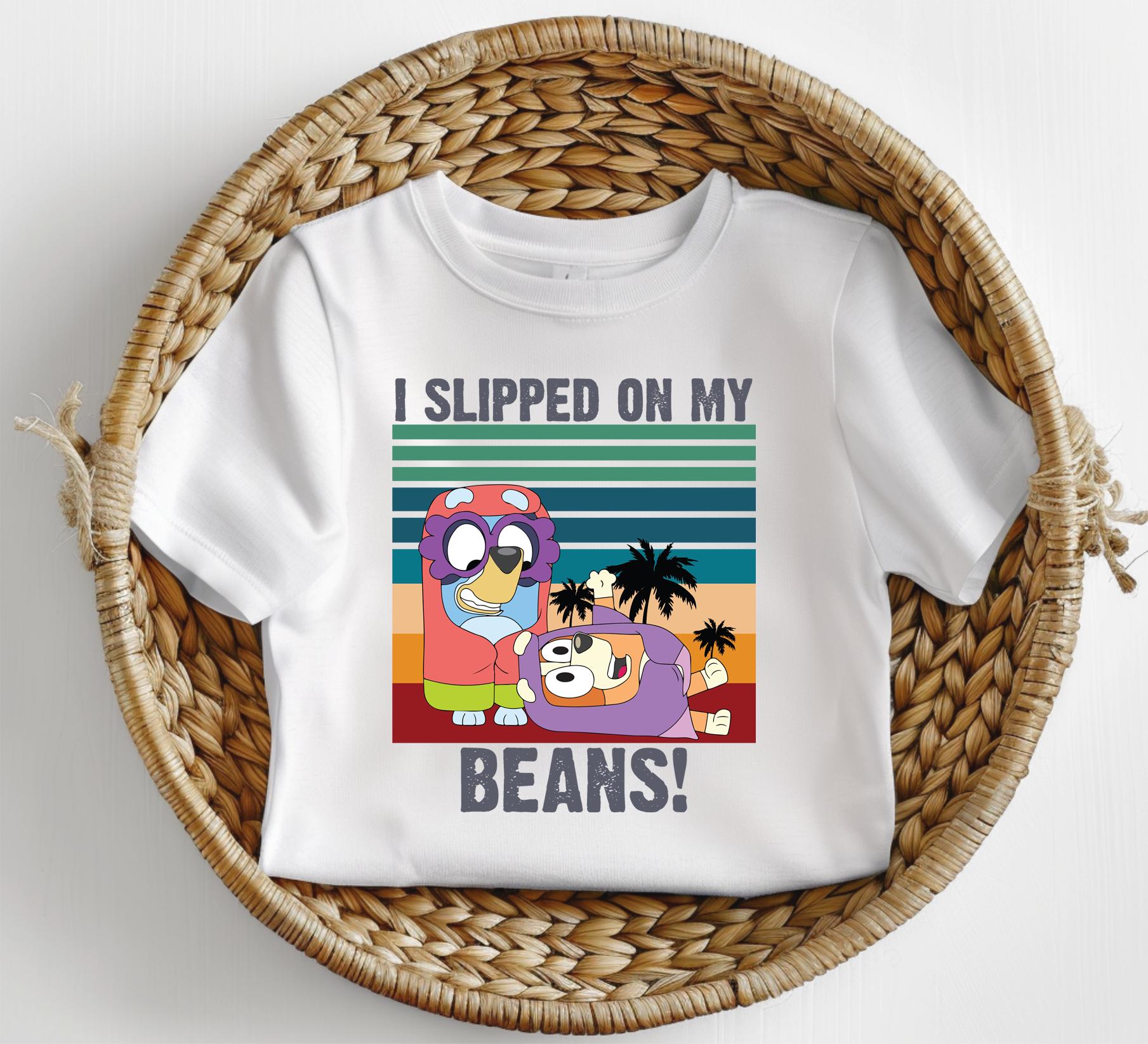 Bluey Slipped on my beans child tshirt kids unisex design gift tee toddler boy or girl