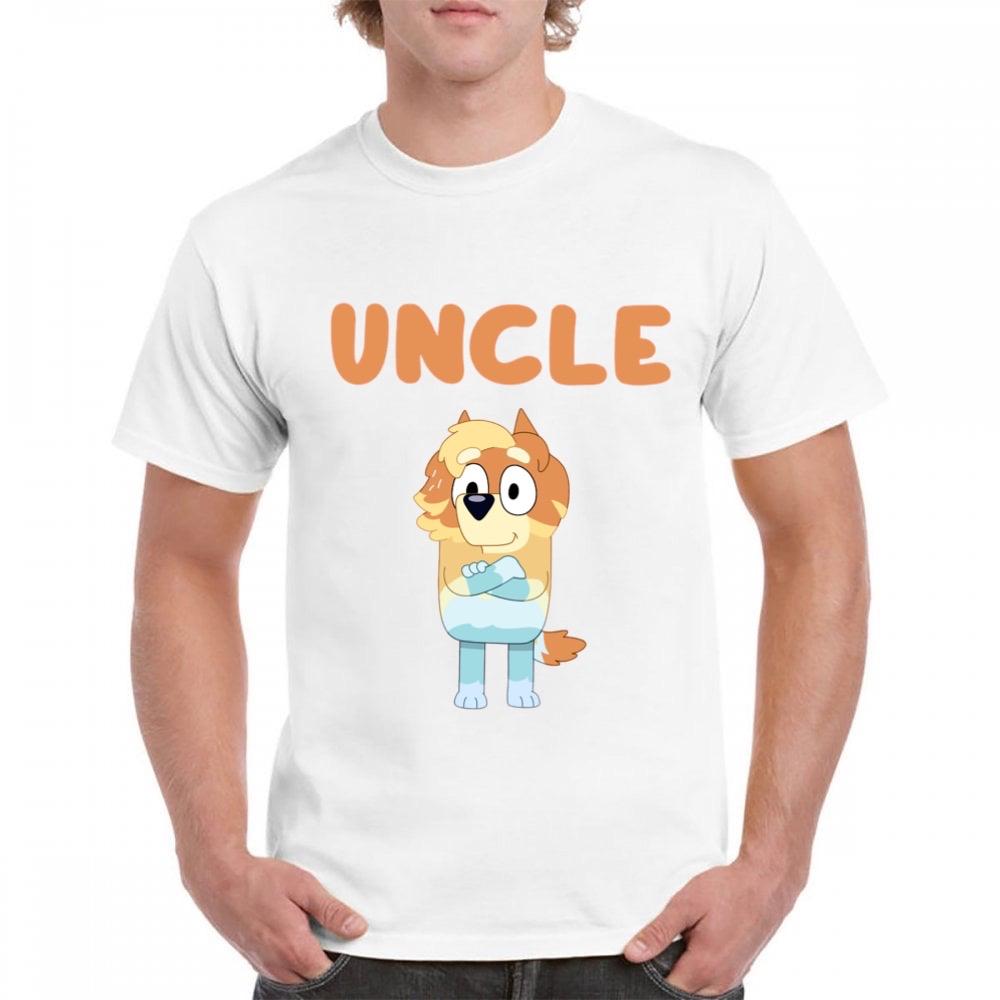 Bluey inspired uncle rad top Cotton Menswear T-Shirt Man Classic Tshirt printed design printed  t-shirt graphic  shirt