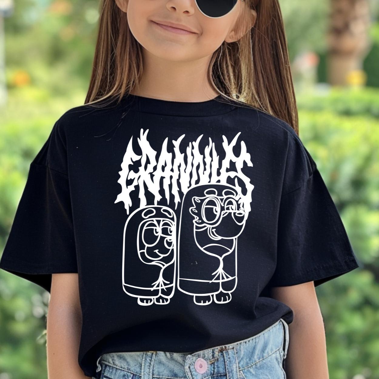 Grannies metal cool bluey kids Tshirt cotton toddler unisex cute printed