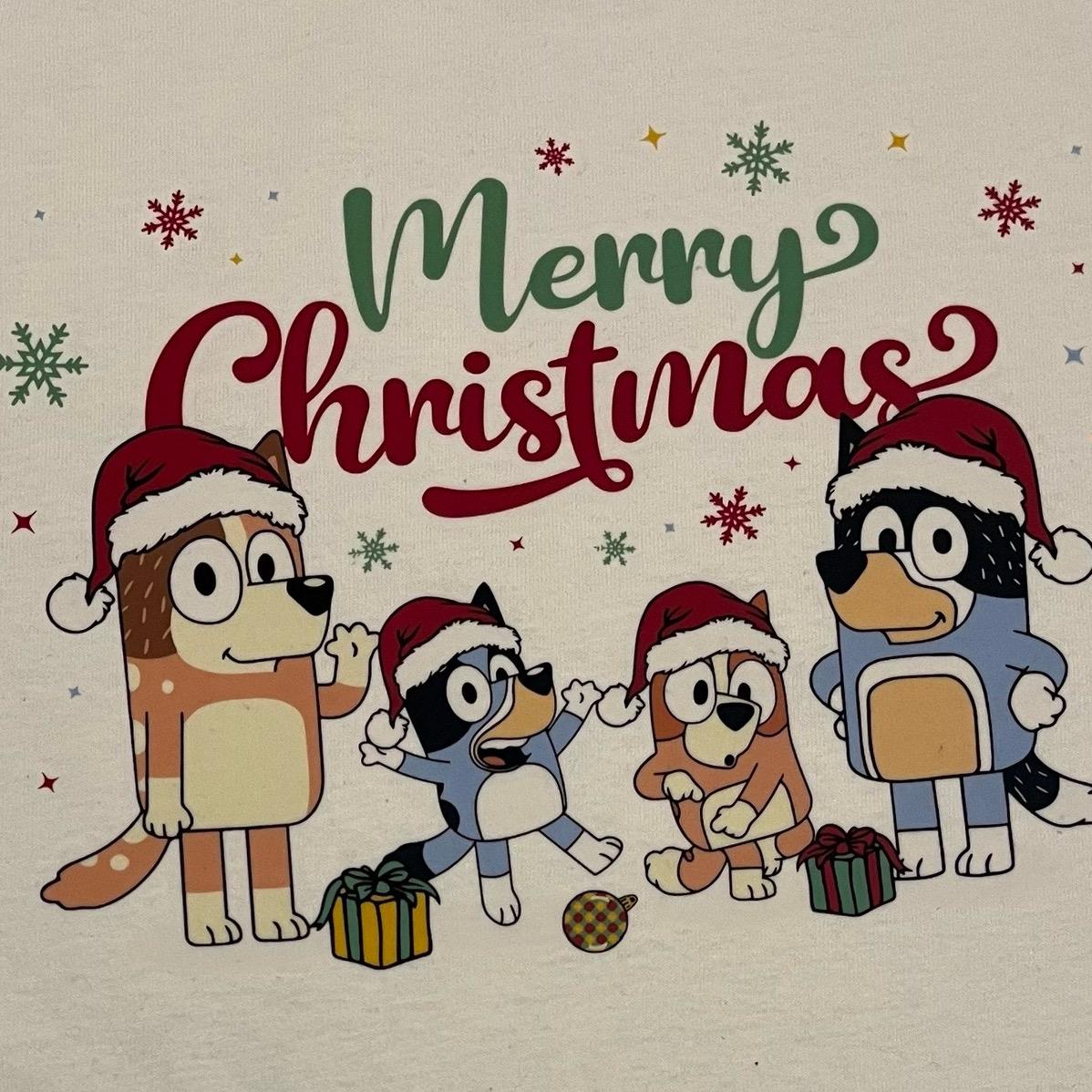 Bluey inspired merry Christmas tshirt Cotton Menswear womenswear matching family Unisex