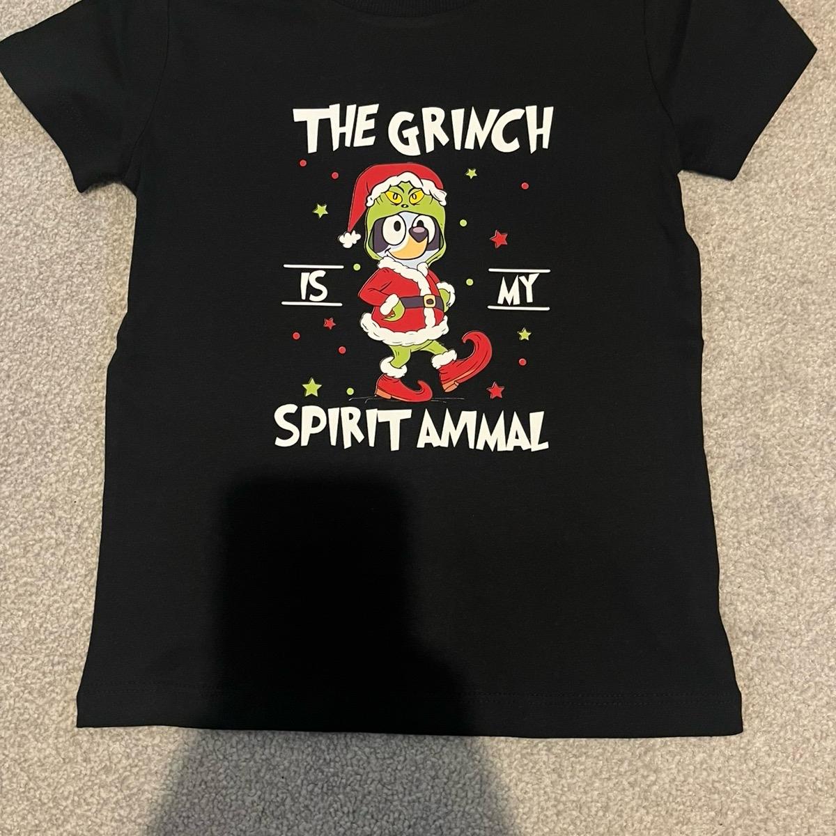 The grinch x bluey is my spirit animal kids unisex Tshirt Christmas gift